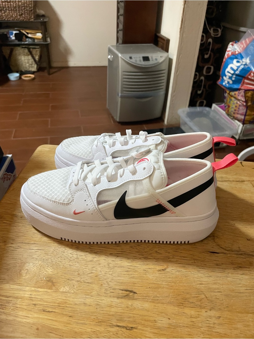 Nike Court Vision Alta TXT sneaker White Black Sea Coral Athletic SHOE Lace Up 9 - Picture 11 of 16